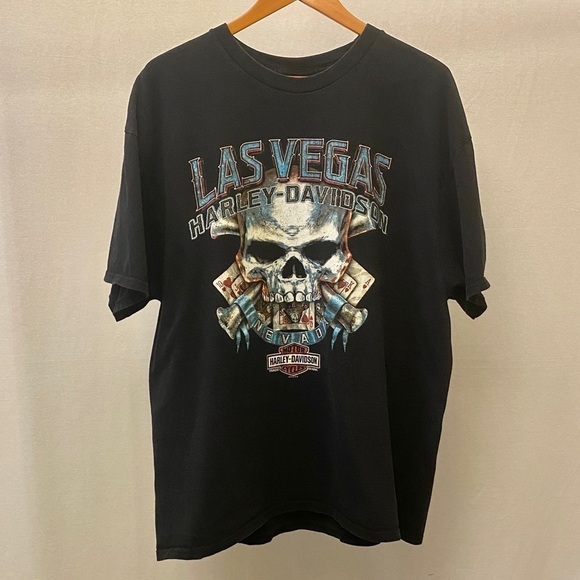 Harley-Davidson Las Vegas T Shirt Skulls 2015 Gambling Biker Motorcycle Mens 2XL - Picture 9 of 10